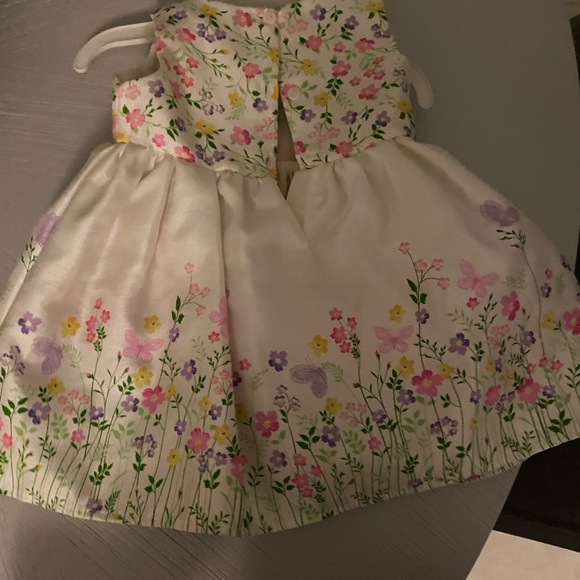Floral dress pink, purple with pink bow - Picture 2 of 2